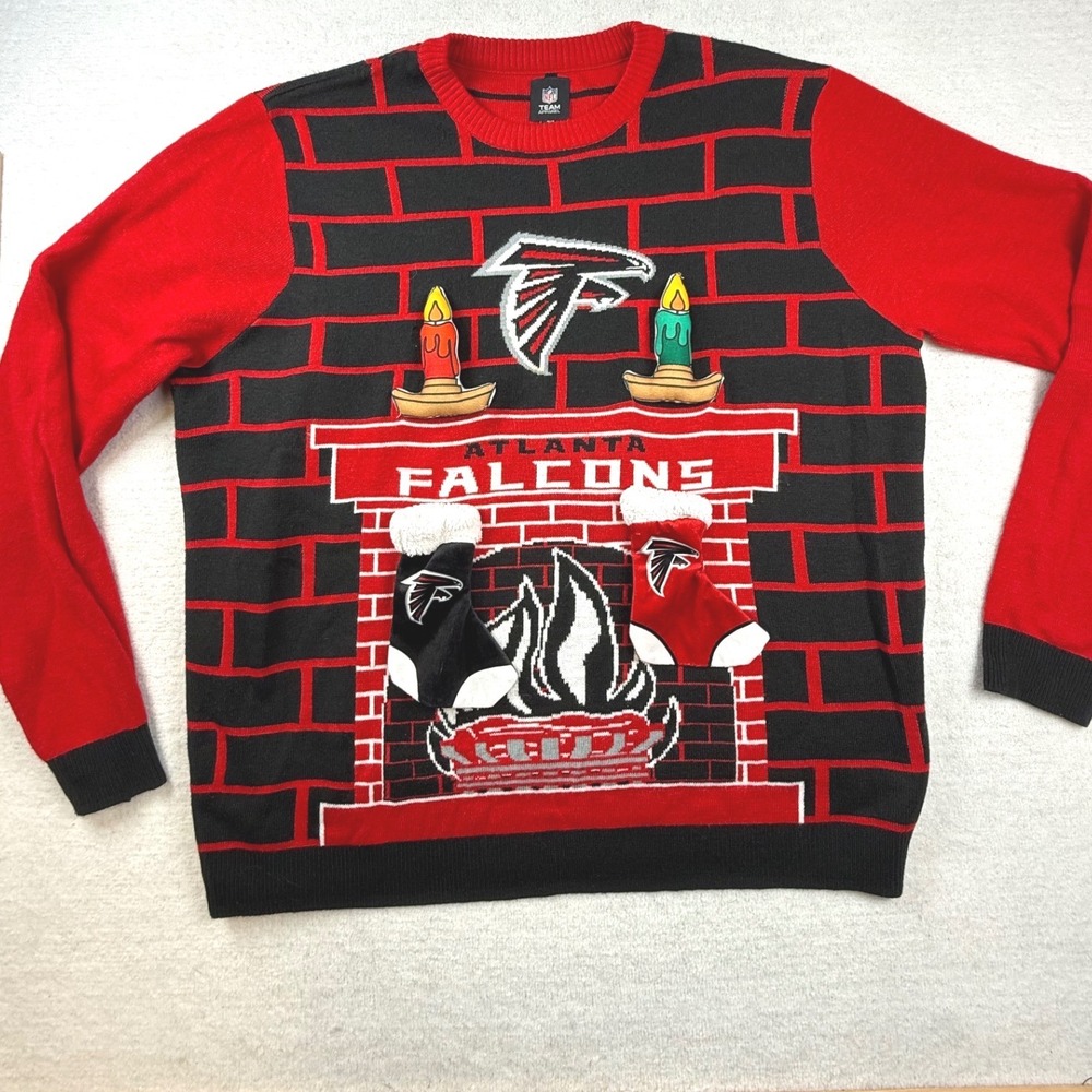 NFL Atlanta Falcons Ugly Christmas Sweater Mens 2XL fate spot 3D party unique